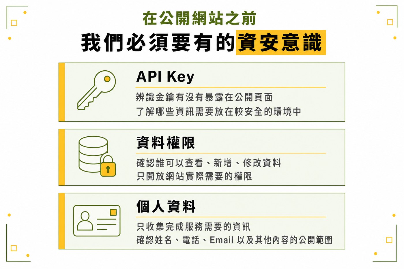 在公開網站之前 我們必須要有的資安意識