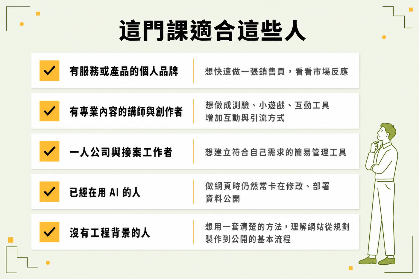 這門課適合這些人